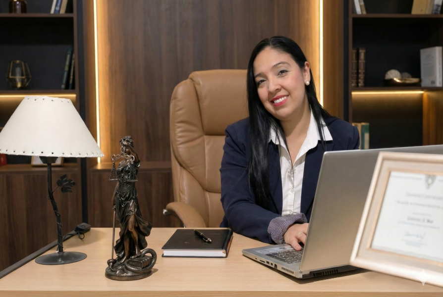 Pareja revisando los detalles del convenio regulador de separación antes de firmar ante el abogado
